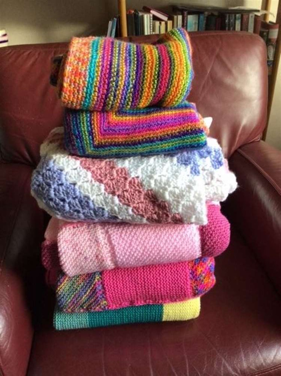 Some of the blankets going to Ukraine.